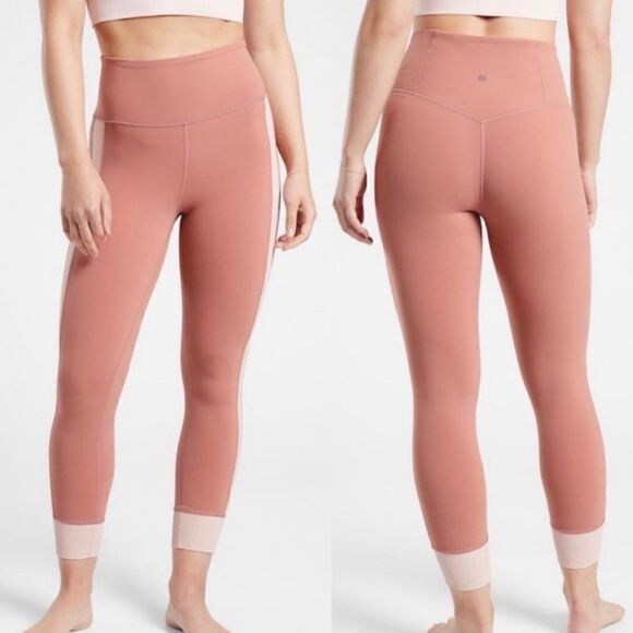 Athleta Elation Rib TRim 7/8 Tight Legging Pink - Picture 1 of 12